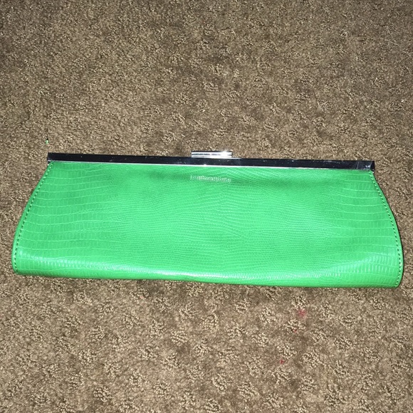 Clutch Loft green NEW with silver trim NWT Holidays wedding formal NEW - Picture 1 of 9